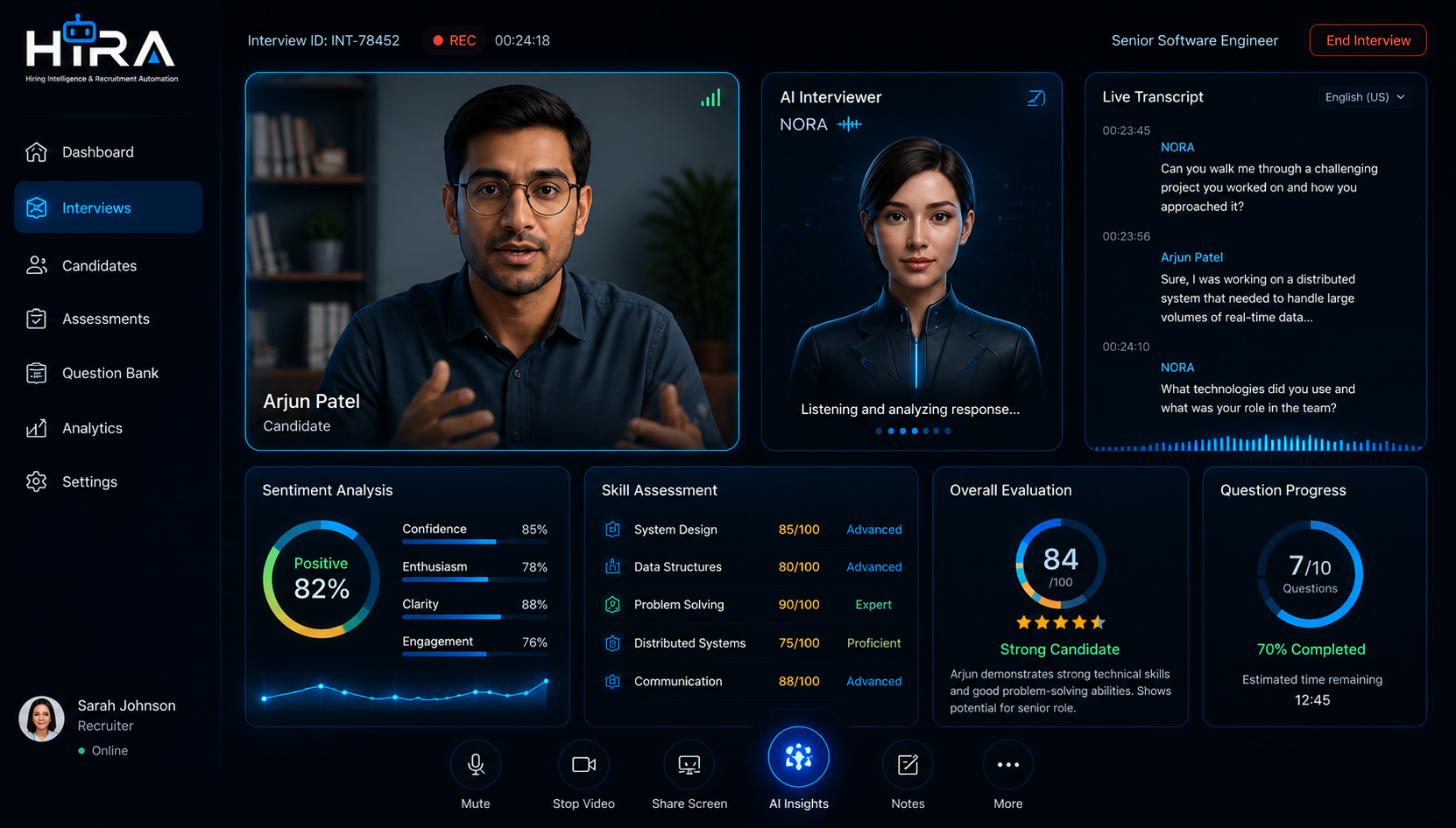 Agentic AI workforce visualizing candidate profiles and hiring orchestration